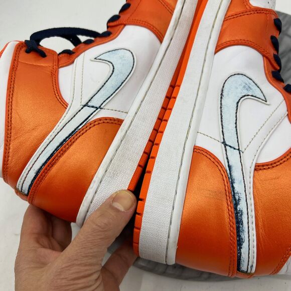 Nike Mens 10.5 Air Jordan 1 Mid SE Electro Orange White Basketball DM3531-800 - Picture 6 of 12
